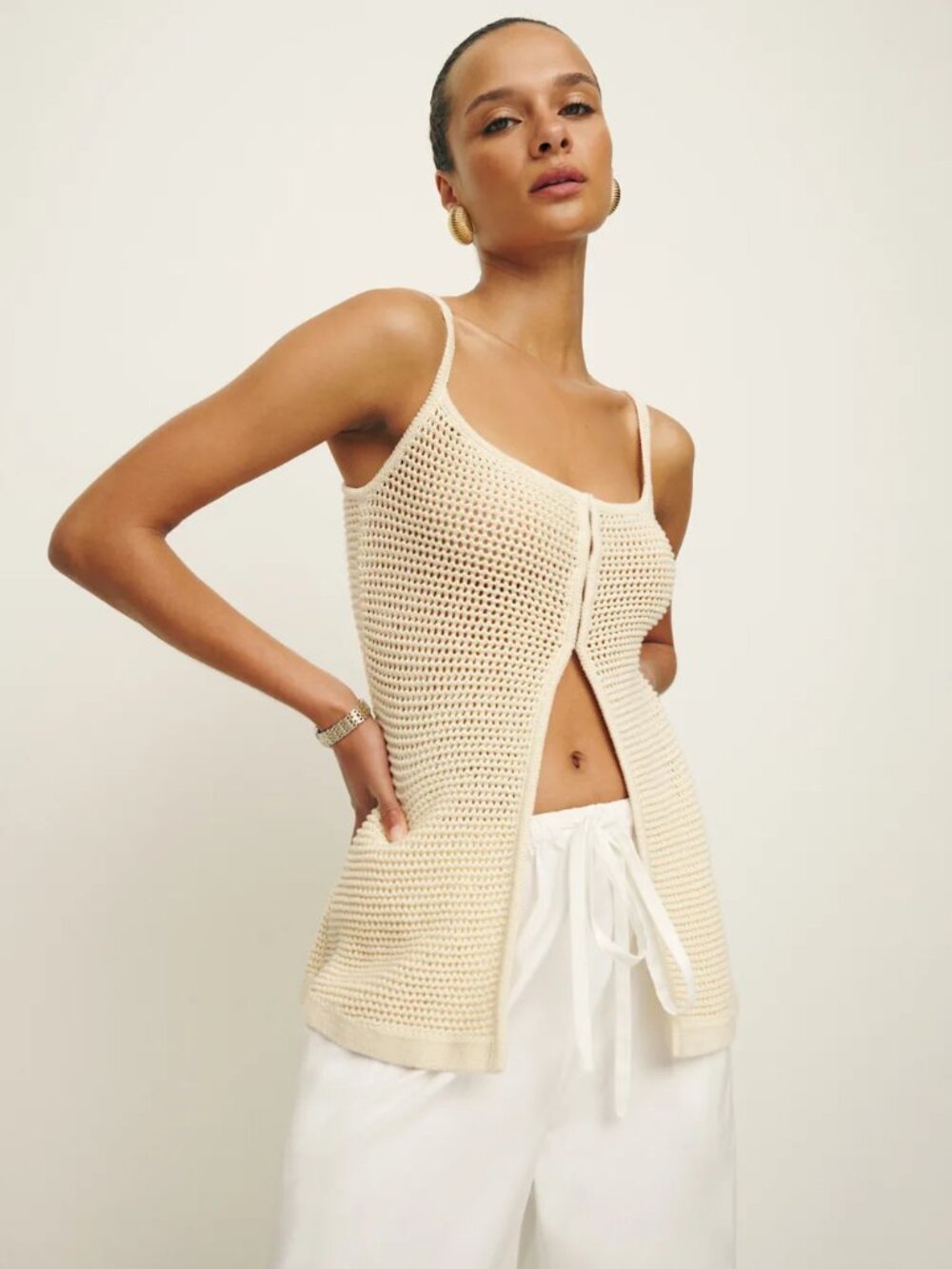 Reformation Fallon Open Knit Tank
